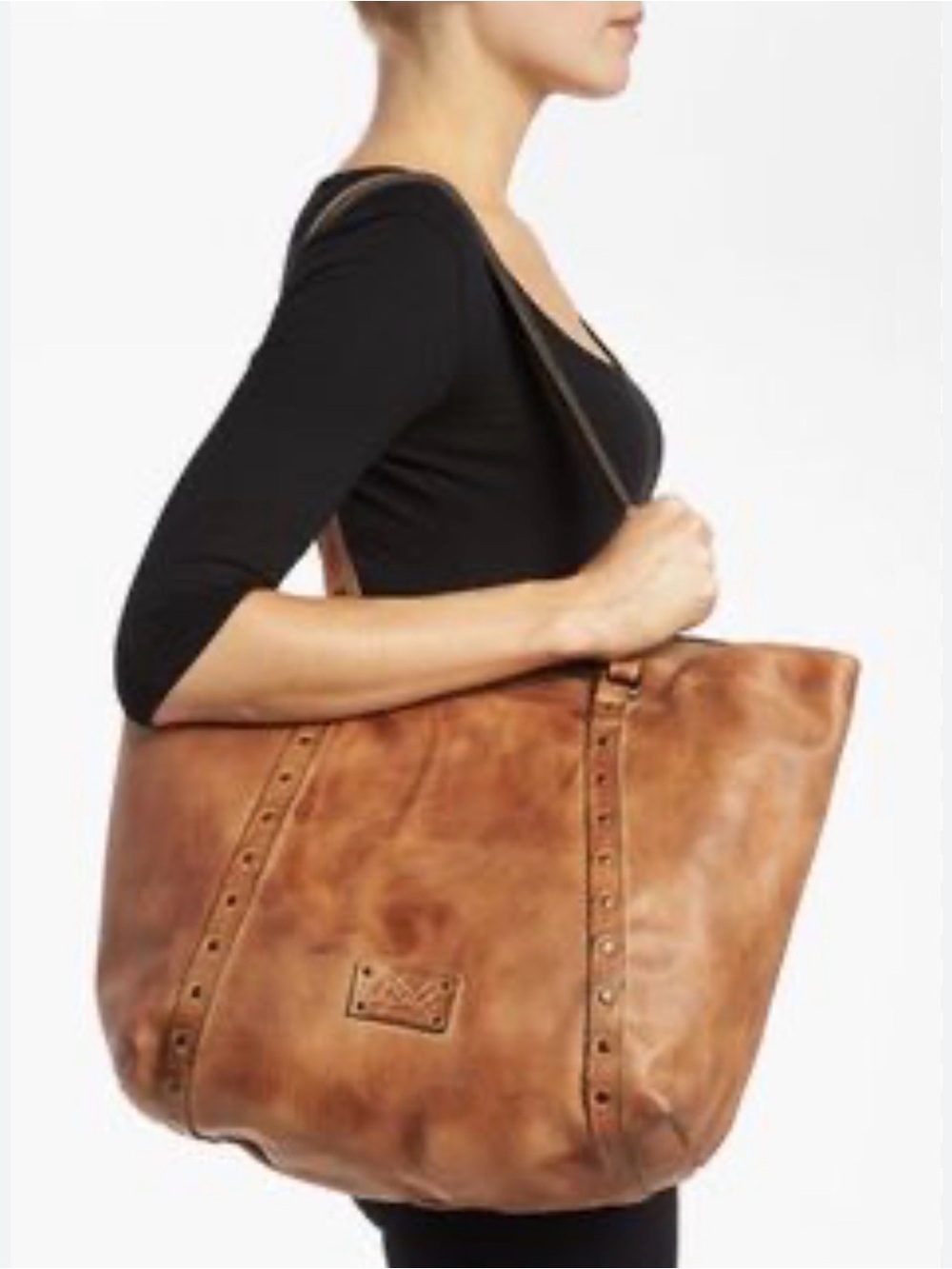 Patricia Nash Benvenuto Leather Tote Bag in Cognac Brown